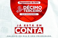 Câmara antecipa 50% do Décimo dos Servidores.