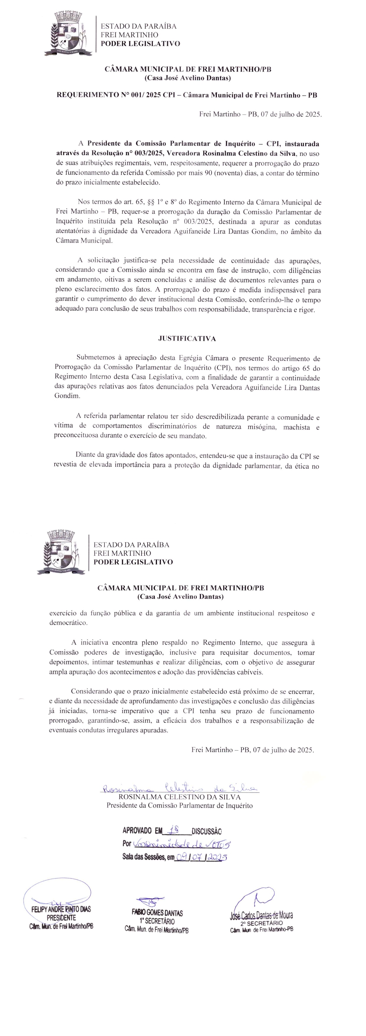 Requerimento 001/2025 - CPI