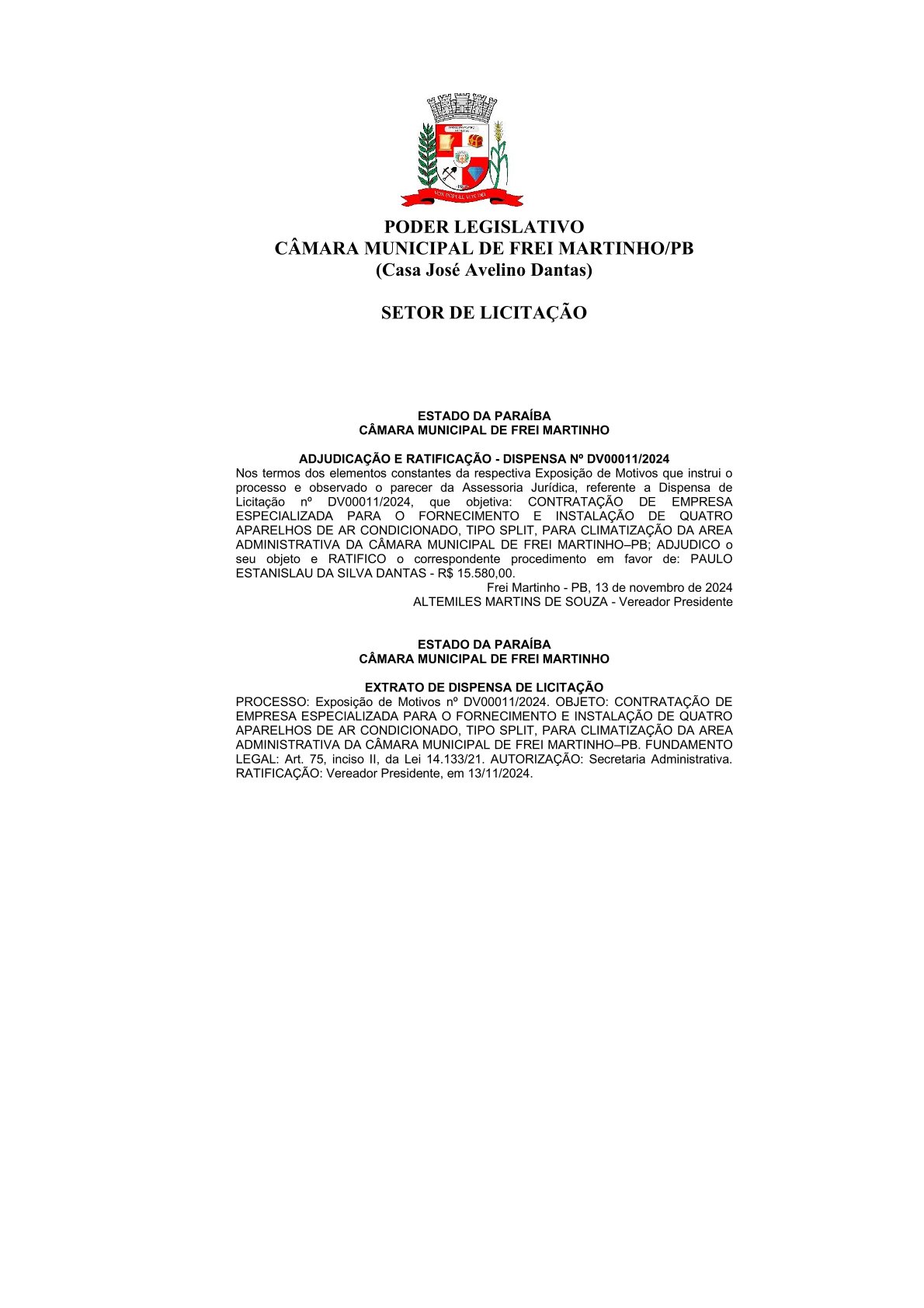 Dispensa 011/2024